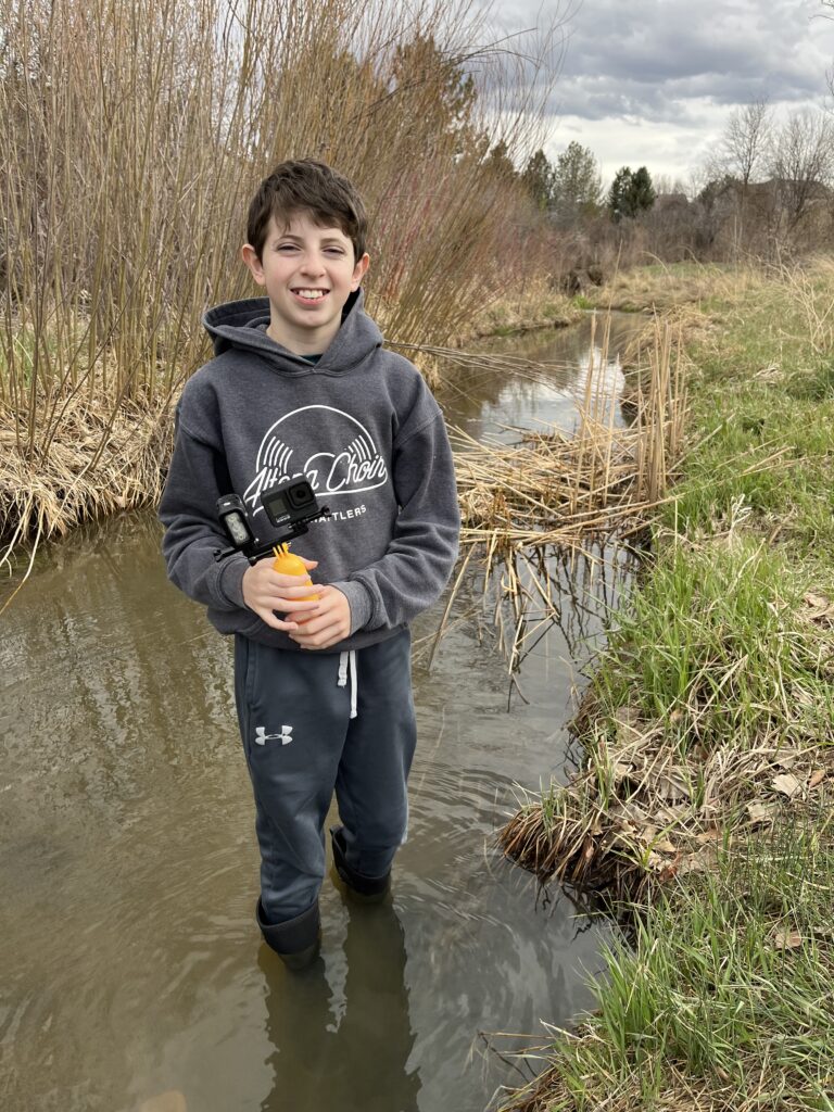 Student in the field.